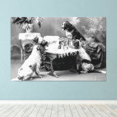 De beste vrienden van de vrouw zorgen voor haar te canvas afdruk (Insitu (Houten vloer))