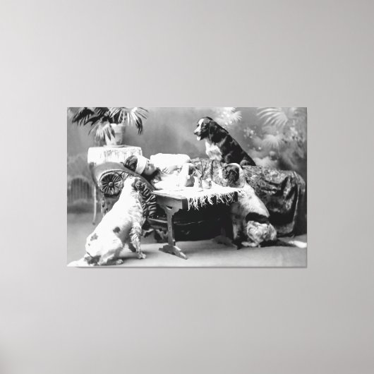 De beste vrienden van de vrouw zorgen voor haar te canvas afdruk (Voorkant)