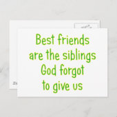De beste vrienden zijn de siblings briefkaart (Voorkant / Achterkant)