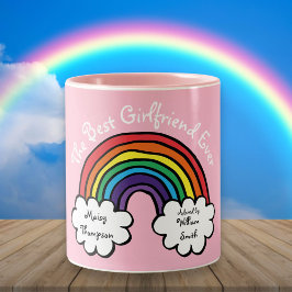 De Beste Vriendin Ooit Regenboog Roze Tweekleurige Koffiemok