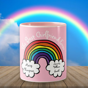 De Beste Vriendin Ooit Regenboog Roze Tweekleurige Koffiemok