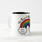 De beste Vriendin ooit regenboog Tweekleurige Koffiemok (Voorkant links)