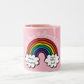 De Beste Vriendin Ooit Roze Regenboog Tweekleurige Koffiemok (Center)