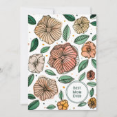 De beste  waterverf van moeder en inktbloemen feestdagenkaart (Voorkant)