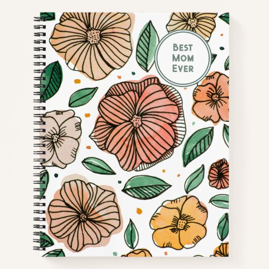 De beste  waterverf van moeder en inktbloemen notitieboek (Voorkant)