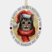 De beste wensen kat | dubbelzijdig keramisch ornament (Rechts)