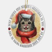 De beste wensen kat | dubbelzijdig keramisch ornament (Links)