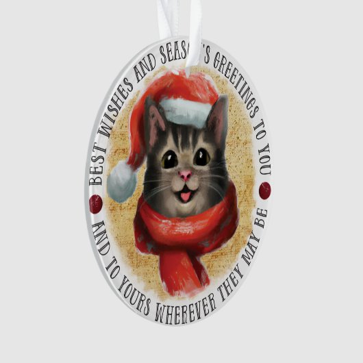 De beste wensen kat | dubbelzijdig ornament (voorkant)