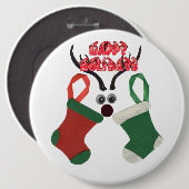 De beste wensen met kerst speciale aandacht rood e ronde button 6,0 cm (Voorkant /achterkant)