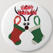 De beste wensen met kerst speciale aandacht rood e ronde button 6,0 cm (Voorkant)