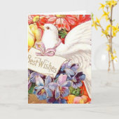 De beste wensen Victoriaans Dove Flowers  AddText Kaart (Gele Bloem)