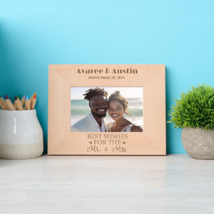 De beste wensen voor de bruiloft van meneer en mev gegraveerde lijstjes