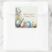 De beste wensen voor een gelukkig Pasen Vierkante Sticker (Tas)