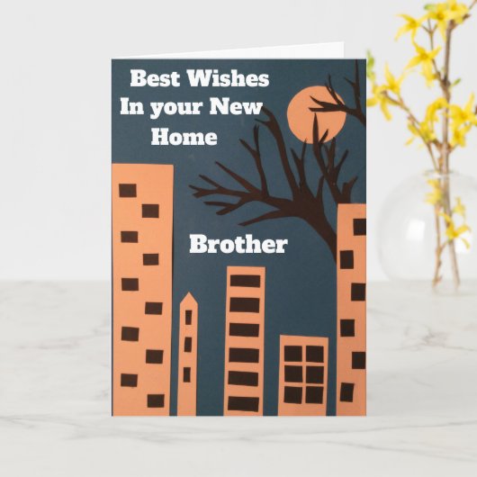 De beste wensen voor je nieuwe broer kaart (Gele Bloem)