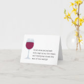 De beste wijn voor zorgen op de bank? grapje kaart (Gele Bloem)