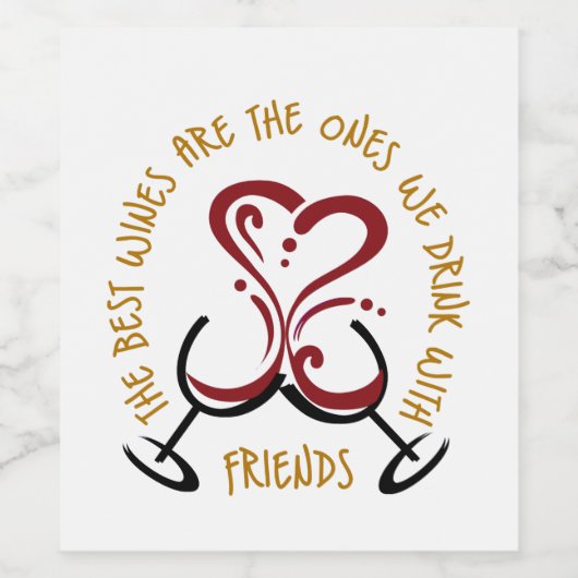 De beste wijn wijn etiket (Enkel label)