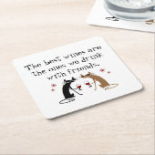 De beste wijnen die we Drinken met vrienden Kartonnen Onderzetters (Schuin)