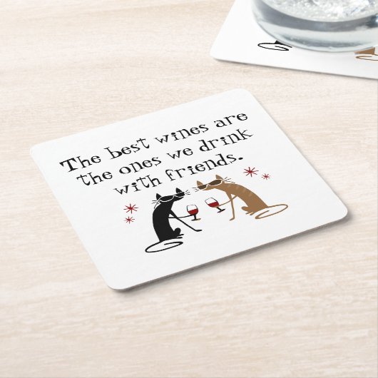 De beste wijnen die we Drinken met vrienden Kartonnen Onderzetters (Schuin)