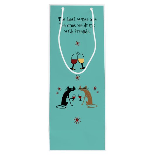 De beste wijnen die we Drinken met vrienden Wijn Cadeautas (Achterkant)