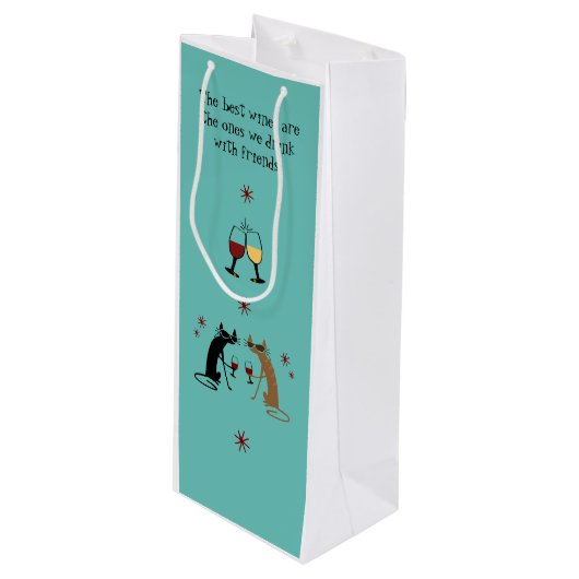 De beste wijnen die we Drinken met vrienden Wijn Cadeautas (Voorkant Gekanteld)