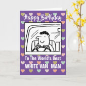 De beste witte bestelwagen ter wereld - Happy Birt Kaart (Gele Bloem)