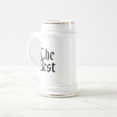 De beste witte stein een gouden sierlijst bierpul (Voorkant links)