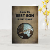 DE BESTE ZOON VAN DE VERJAARDAG IN DE WERELD KAART (Gele Bloem)