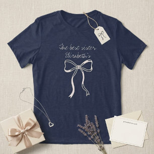 De Beste Zus naam Aangepaste Coquette Strik Tri-Blend Shirt