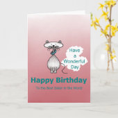 De beste zus op de verjaardagskaart kaart (Gele Bloem)