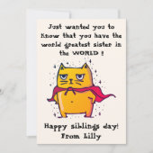 De Beste Zus Ter Wereld | Broer/Zus Dag Felicitati Kaart (Voorkant)