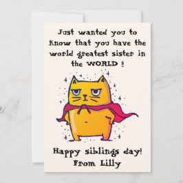 De Beste Zus Ter Wereld | Broer/Zus Dag Felicitati Kaart