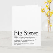 De beste zuster-definitie ter wereld: zwart en wit kaart (Gele Bloem)