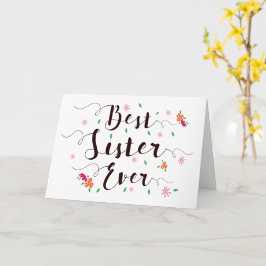 De beste zuster van de vorige dag, met bloemen Kaa Kaart (Gele Bloem)