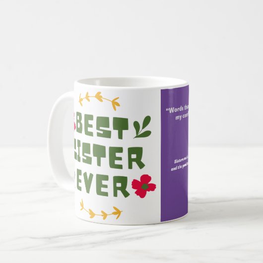 De beste zusterdefinitie ooit paarse koffiemok (Voorkant links)