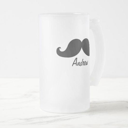 DE BESTE ZWARTE MUSTACHE DIE IS GEPERSONALISEERD MATGLAS BIERPUL (Voorkant rechts)