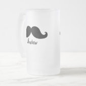 DE BESTE ZWARTE MUSTACHE DIE IS GEPERSONALISEERD MATGLAS BIERPUL (Voorkant links)