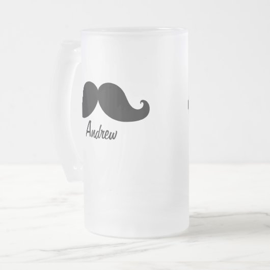 DE BESTE ZWARTE MUSTACHE DIE IS GEPERSONALISEERD MATGLAS BIERPUL (Voorkant links)