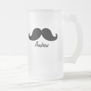 DE BESTE ZWARTE MUSTACHE DIE IS GEPERSONALISEERD MATGLAS BIERPUL