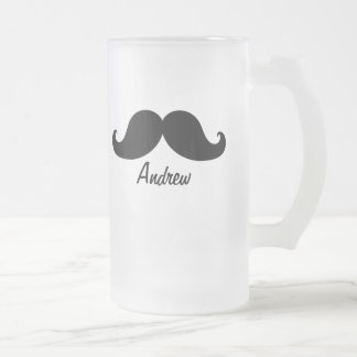 DE BESTE ZWARTE MUSTACHE DIE IS GEPERSONALISEERD MATGLAS BIERPUL