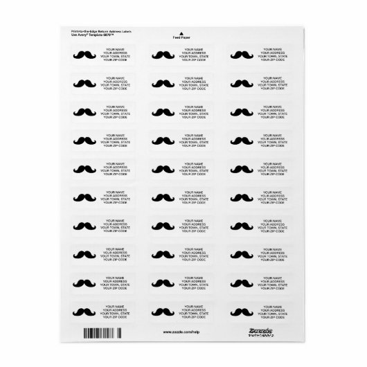 DE BESTE ZWARTE MUSTACHE ETIKET (Full Sheet)