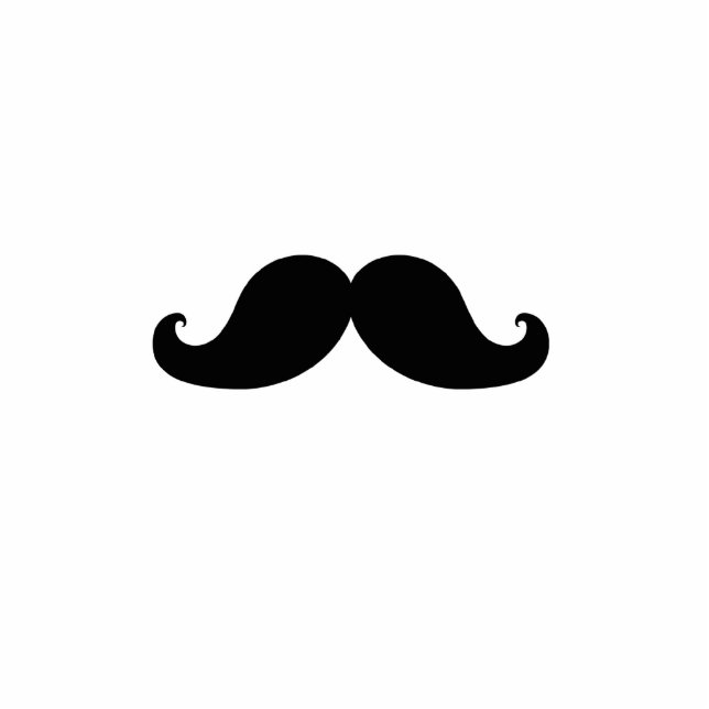 DE BESTE ZWARTE MUSTACHE FOTOBEELDJE ORNAMENT (Voorkant)