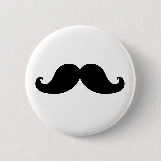DE BESTE ZWARTE MUSTACHE RONDE BUTTON 5,7 CM (Voorkant)