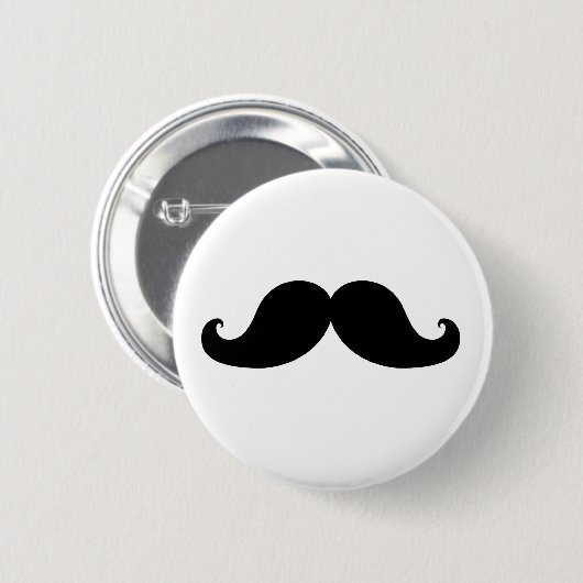 DE BESTE ZWARTE MUSTACHE RONDE BUTTON 5,7 CM (Voorkant /achterkant)