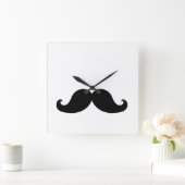 DE BESTE ZWARTE MUSTACHE VIERKANTE KLOK (Huis)
