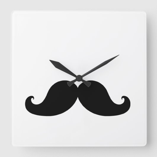 DE BESTE ZWARTE MUSTACHE VIERKANTE KLOK (Voorkant)