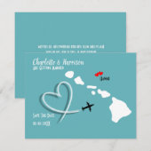 De bestemming Hawaii van het huwelijk sparen de Da Save The Date (Voorkant / Achterkant)
