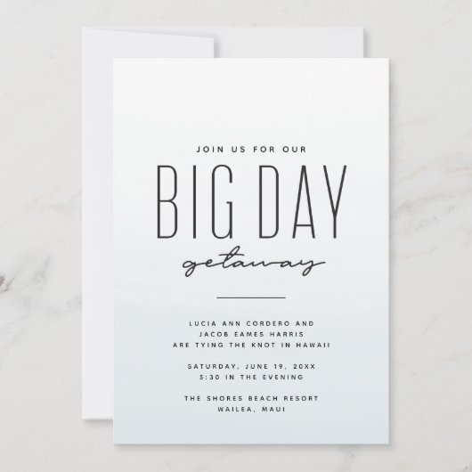 De bestemming trouwblauwe waterverf is gewoon leuk kaart (Voorkant)