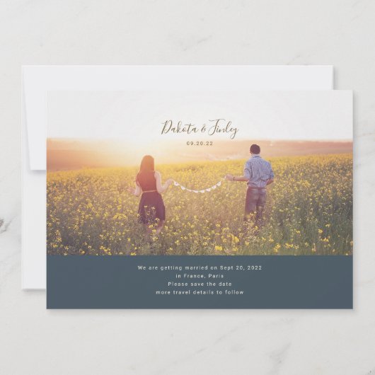 De Bestemming van de bagage sparen de Datum Save The Date (Achterkant)