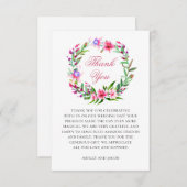 De bestemming van de bruiloft. Tropische bloemenda Kaart (Voorkant / Achterkant)