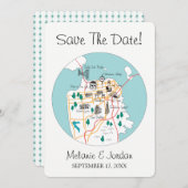 De Bestemming van San Francisco - sparen de Datum Save The Date (Voorkant / Achterkant)
